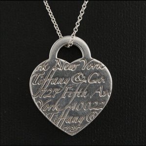 Tiffany & Co Script Heart Pendant Necklace